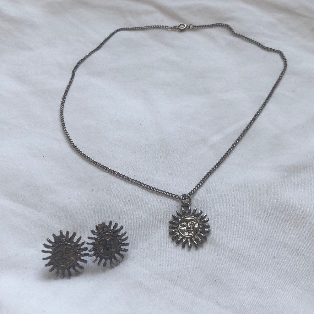 Sun Necklace and Earring Set